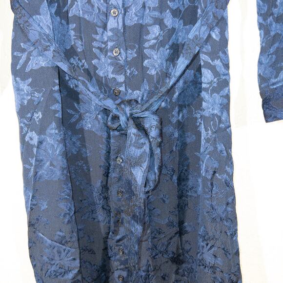 Gal Meets Glam Blue Frances Empress Damask Shirt Dress Size 4 - Picture 4 of 9